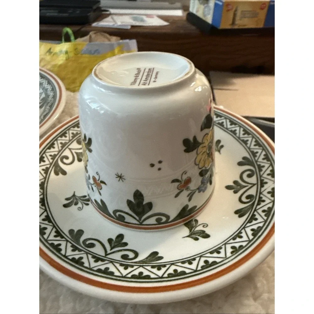 Villeroy & Boch Alt Amsterdam (4)Cup & Saucer Floral Pattern Vitro Porcelain